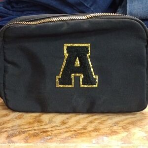 Black and Gold Lettered Men's Bag